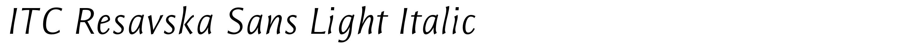 ITC Resavska Sans Light Italic